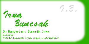 irma buncsak business card